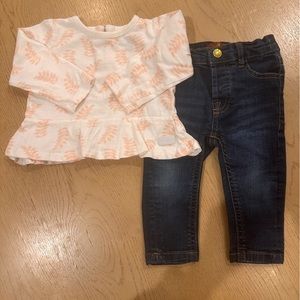 7 for All Mankind 12months Jeans/Shirt Set